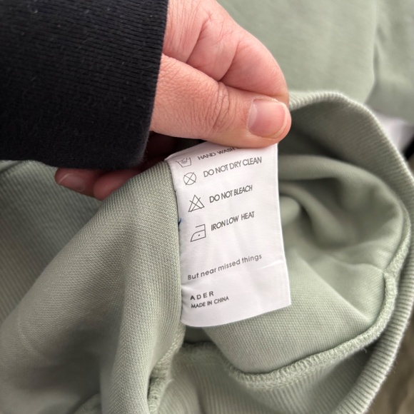 Ader Error Fall 2022 Seafoam Green Patch Jersey Terry Sweatshirt - Picture 4 of 11